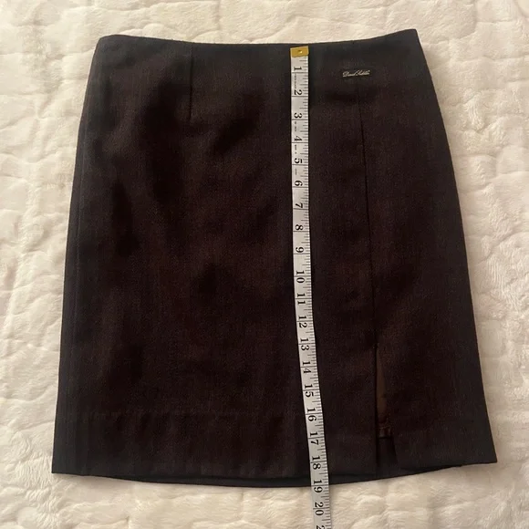David Saddler Wool mini skirt in dark brown size 6 - Picture 5 of 7